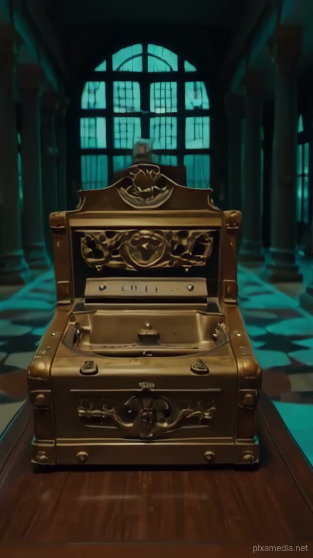 Brass Ledger in Twilight Store - Architecture & Interior AI stock
